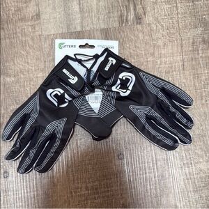 Black Outdoor Game Gloves with Reinforced Padding